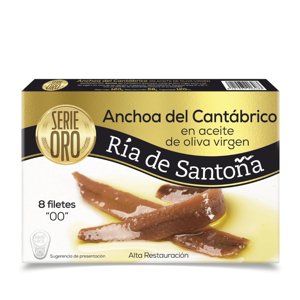 Anchoas de Santoña 00 Serie Oro Alta Restauración Ría de Santoña 8 filetes Anchoas de Santoña 00 Serie Oro Alta Restauración Ría de Santoña 8 filetes