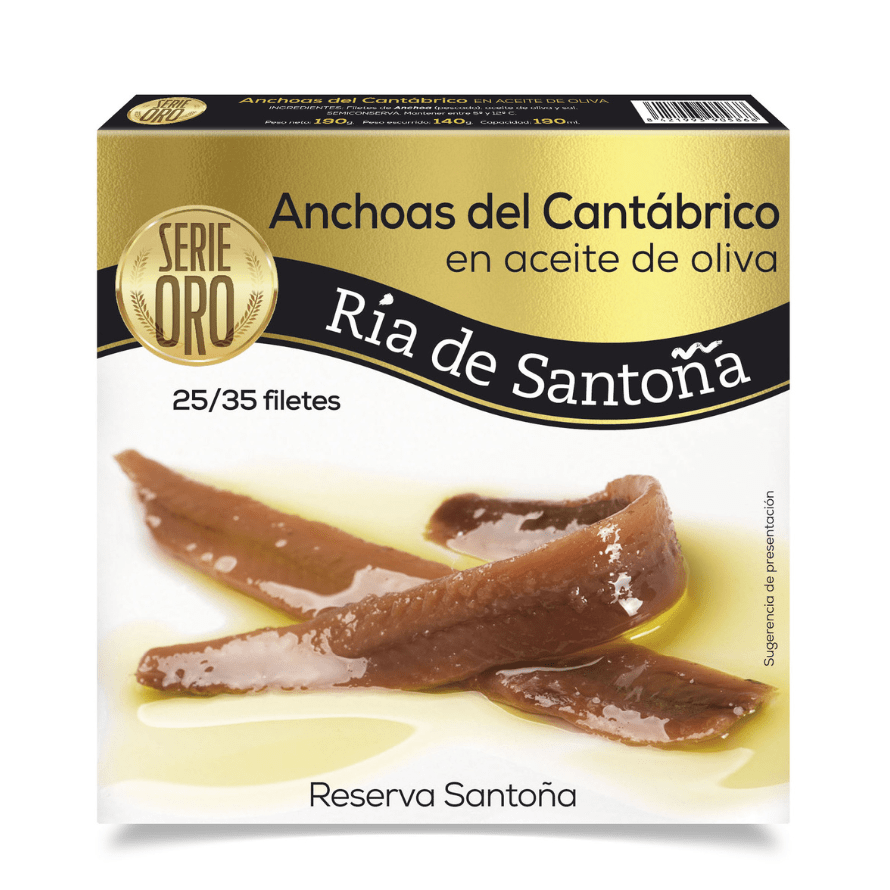 Anchoas Ría de Santoña Serie Oro 25-35 filetes Anchoas Ría de Santoña Serie Oro 25-35 filetes