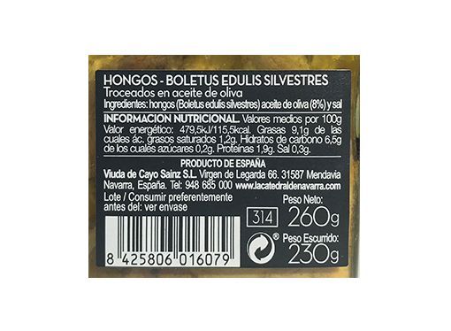 Comprar Boletus edulis La Catedral de Navarra Tarro