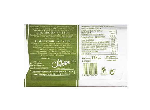 Comprar Chocolate puro con aceite oliva virgen