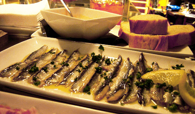Anchoas con Txakoli