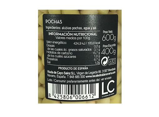 Pochas white beans La Catedral de Navarra