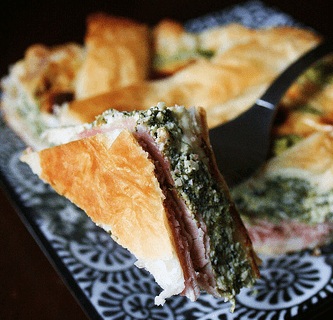 Quiché de espinacas y jamón ibérico