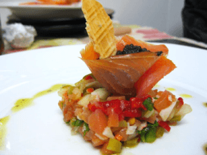 Conos de salmón y chatka