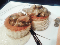 Volovanes de setas y jamón