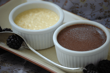 Flan de chocolate con naranja