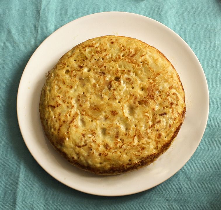 tortilla de patata con aceite de trufa