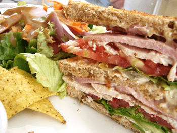 Sandwich vegetal con pollo