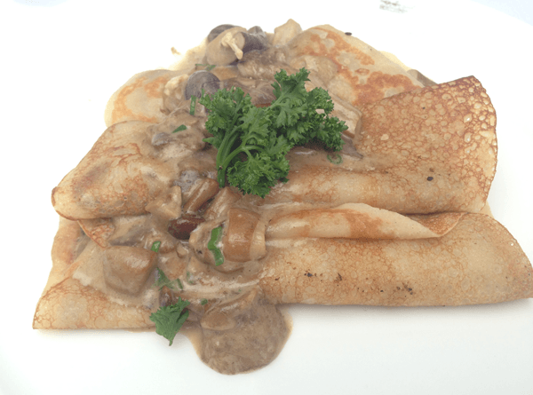 Crepes rellenos de Boletus Edulis