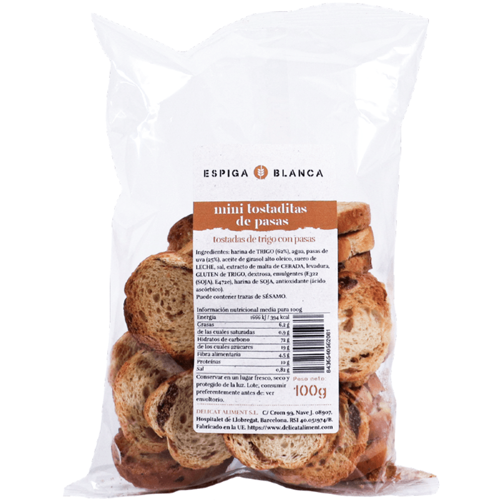 Mini tostaditas de pasas Espiga Blanca