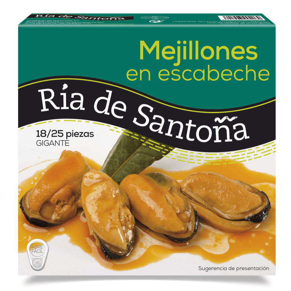 Mejillones gigantes en escabeche 18-25 550 grs.