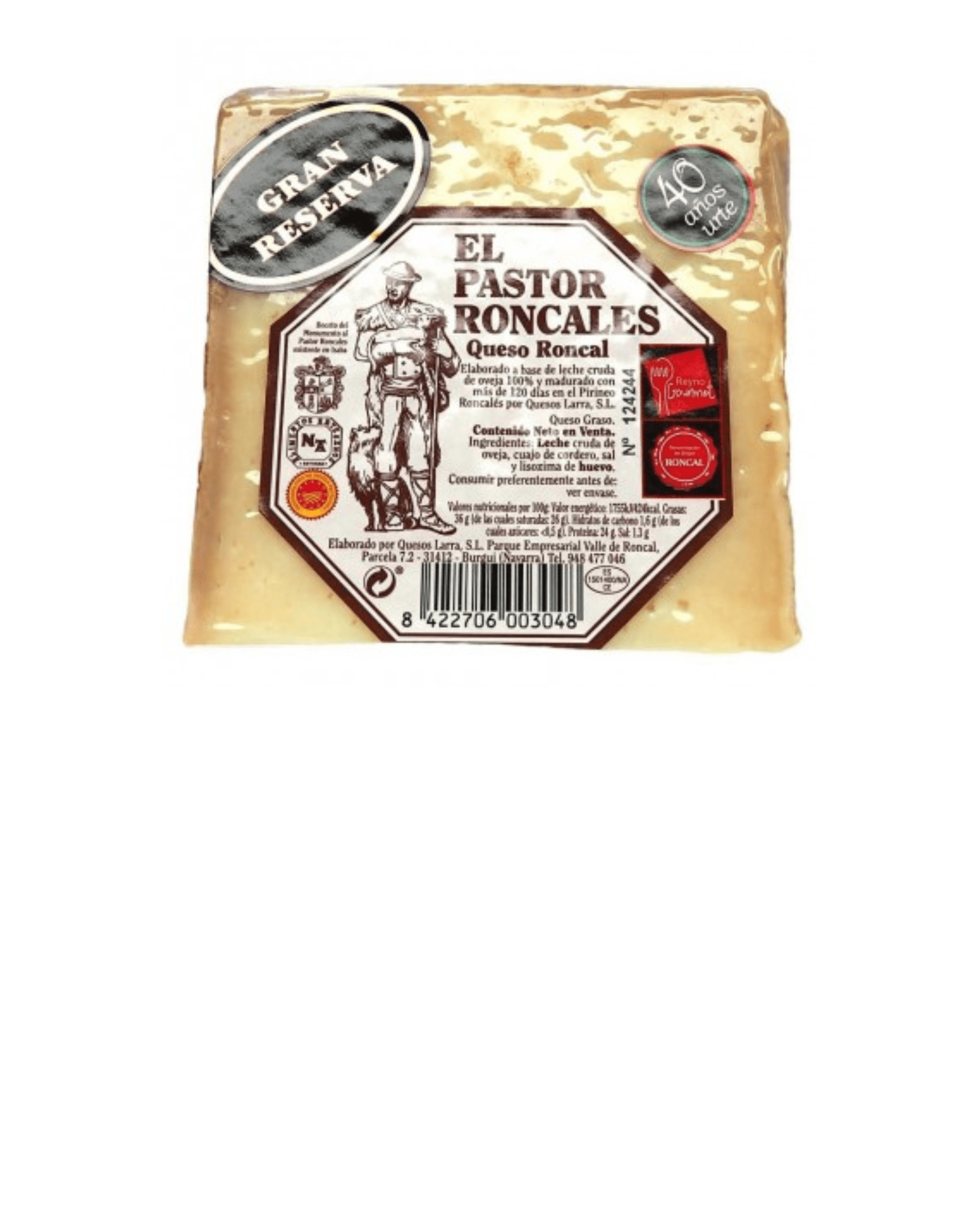 Queso Roncal El Pastor Roncales Gran Reserva Cuña