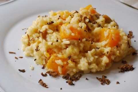 Risotto de calabaza y aceite de trufa negra