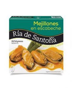 Mejillones en escabeche 10-14 piezas Ría de Santoña Comprar Mejillones en escabeche 10-14 piezas Ría de Santoña