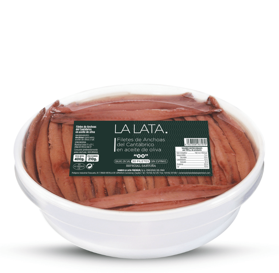 Anchoas de Santoña en aceite de oliva La Lata Premium 30 filetes 00