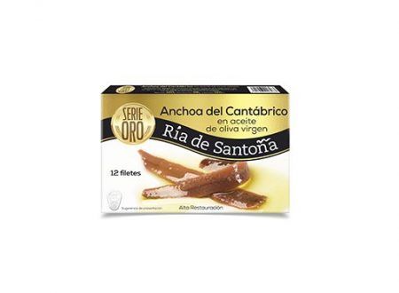 Anchoa del cantabrico en aceite de oliva virgen 12 filetes Ria de Santoña