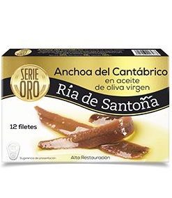 Anchoa del cantabrico en aceite de oliva virgen 12 filetes Ria de Santoña