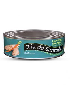 Lomito de atun claro en aceite de girasol 900 g. Ria de Santoña