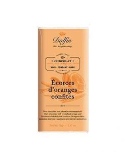 Chocolate negro con corteza de naranja confitada Dolfin Chocolate negro con corteza de naranja confitada Dolfin