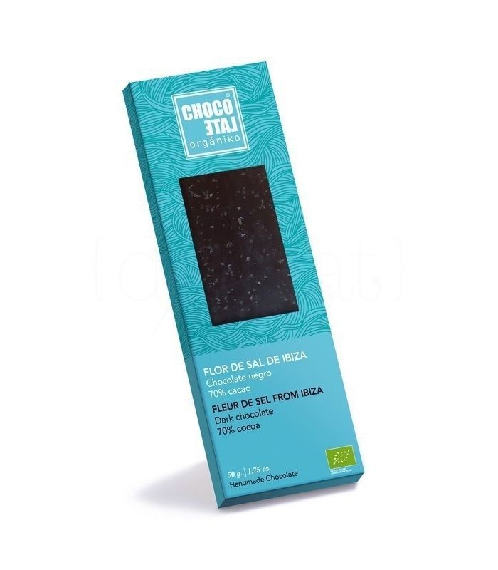 Chocolate negro 70% con flor de sal de Ibiza Organiko